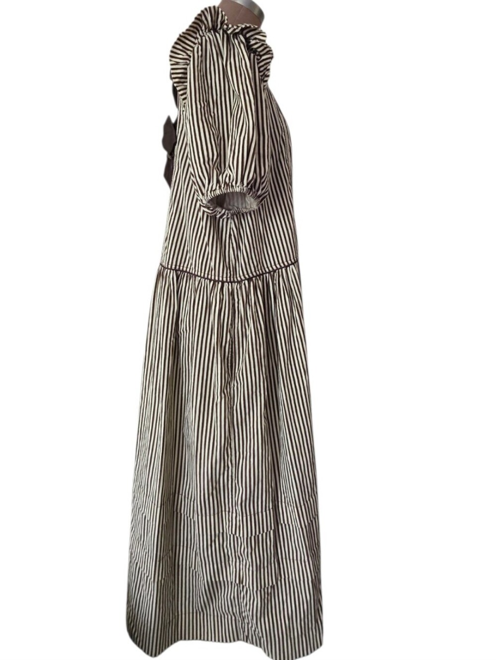 Free People Collier Cord Midi Dress – Brown Stripe Size Large - Picture 5 of 15